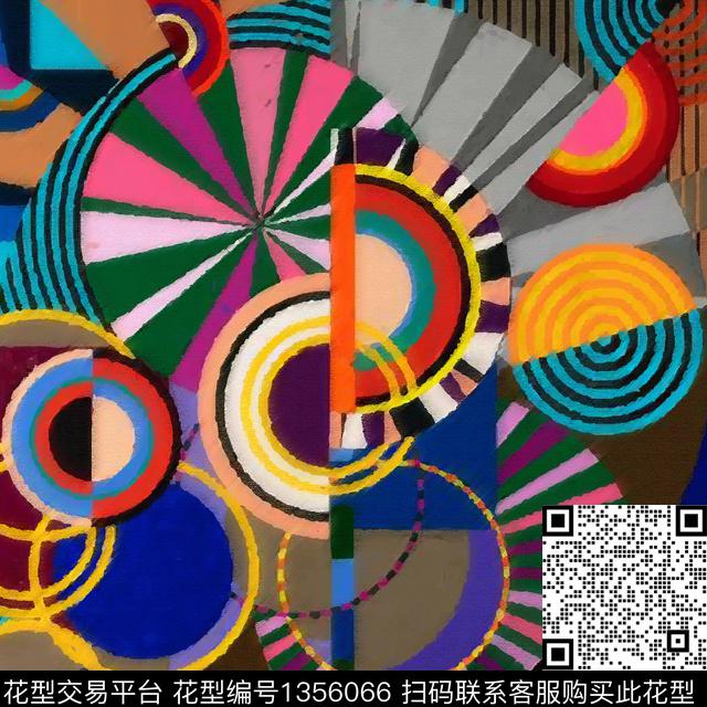 线条油画华亿平台手绘数码印花华亿平台下载（图片编号: 1356066） - 瓦栏（Walan）