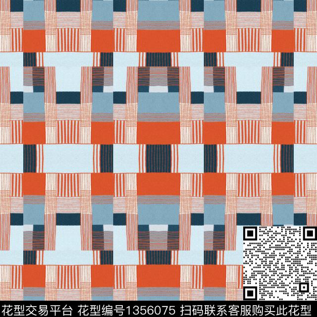 时尚几何油画华亿平台数码印花华亿平台下载（图片编号: 1356075） - 瓦栏（Walan）