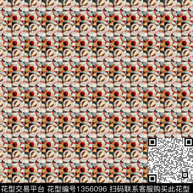 时尚几何波西米亚数码印花华亿平台下载（图片编号: 1356096） - 瓦栏（Walan）