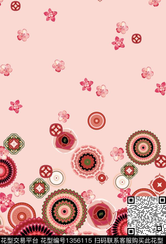 童装圆形复古数码印花华亿平台下载（图片编号: 1356115） - 瓦栏（Walan）