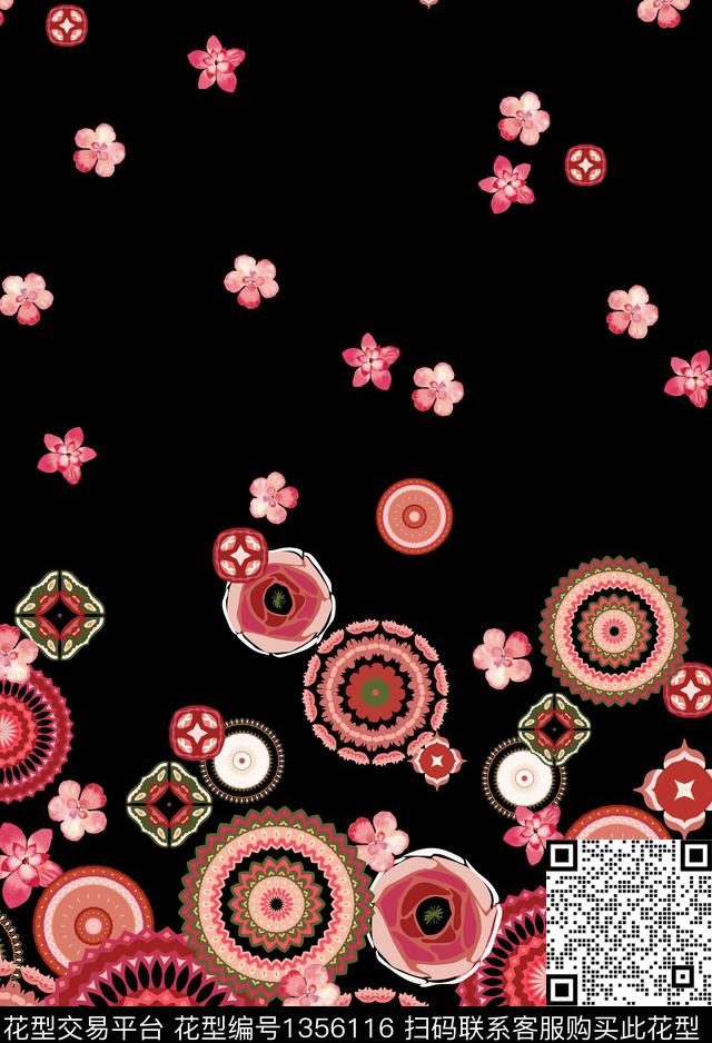 童装圆形复古数码印花华亿平台下载（图片编号: 1356116） - 瓦栏（Walan）