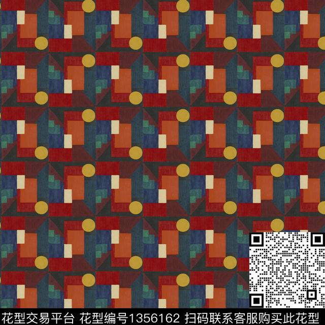 时尚几何插画传统印花华亿平台下载（图片编号: 1356162） - 瓦栏（Walan）