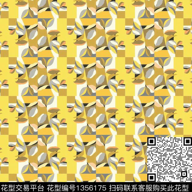 时尚几何花卉传统印花华亿平台下载（图片编号: 1356175） - 瓦栏（Walan）