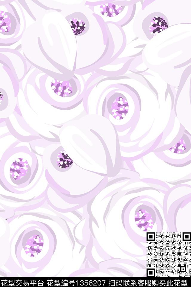 花卉花瓣春夏华亿平台数码印花华亿平台下载（图片编号: 1356207） - 瓦栏（Walan）