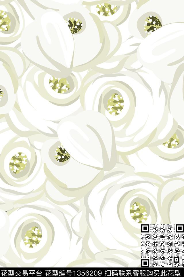 花卉花瓣春夏华亿平台数码印花华亿平台下载（图片编号: 1356209） - 瓦栏（Walan）