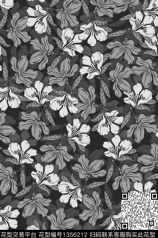 花卉百合花瓣数码印花华亿平台下载（图片编号: 1356212） - 瓦栏（Walan）