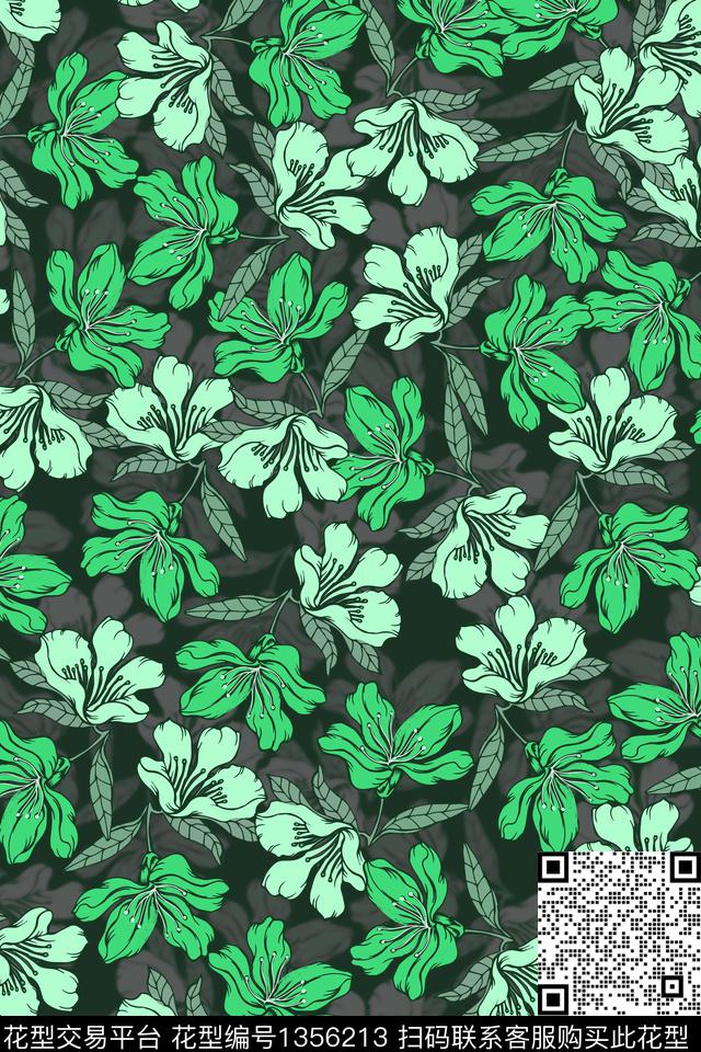 花卉百合花瓣数码印花华亿平台下载（图片编号: 1356213） - 瓦栏（Walan）