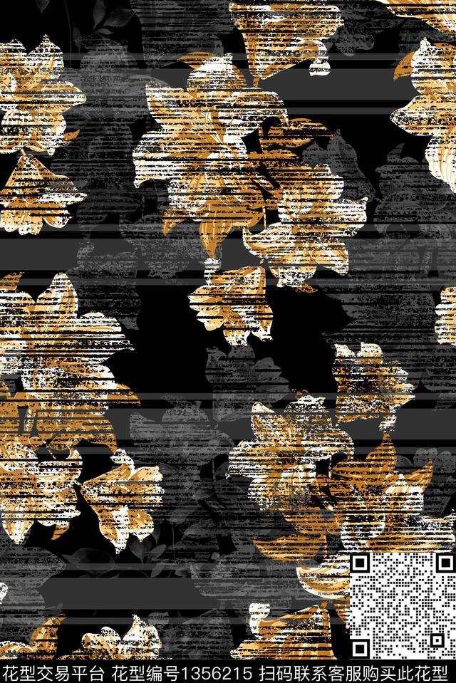 抽象花卉花卉大牌风数码印花华亿平台下载（图片编号: 1356215） - 瓦栏（Walan）