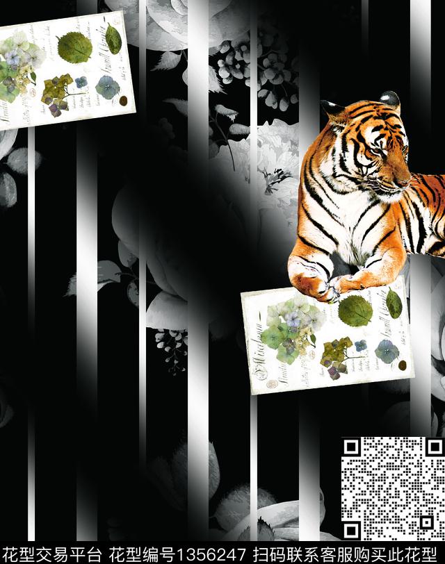 几何男装满版花老虎数码印花华亿平台下载（图片编号: 1356247） - 瓦栏（Walan）