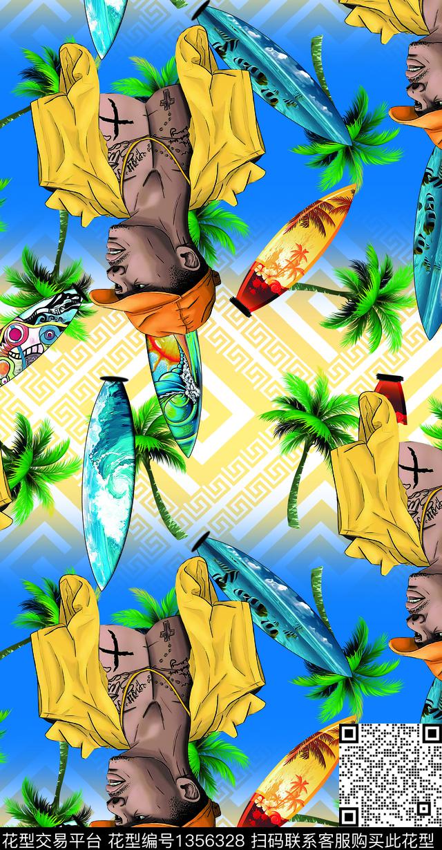 嘻哈热带华亿平台数码印花华亿平台下载（图片编号: 1356328） - 瓦栏（Walan）