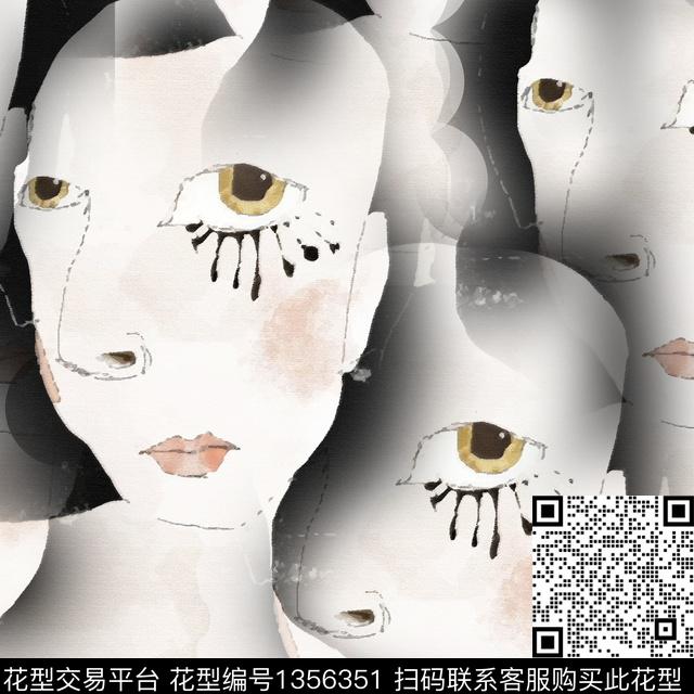 时尚几何插画数码印花华亿平台下载（图片编号: 1356351） - 瓦栏（Walan）