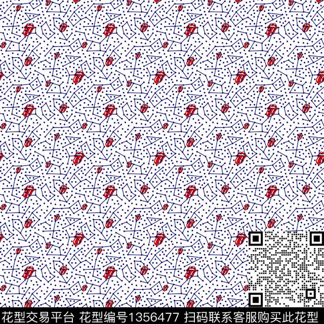 嘴唇大牌风几何男装传统印花华亿平台下载（图片编号: 1356477） - 瓦栏（Walan）