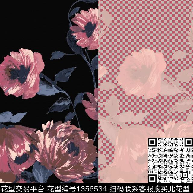 几何格子花卉数码印花华亿平台下载（图片编号: 1356534） - 瓦栏（Walan）