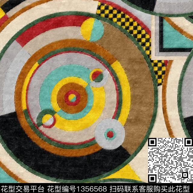 几何大牌风数码印花华亿平台下载（图片编号: 1356568） - 瓦栏（Walan）