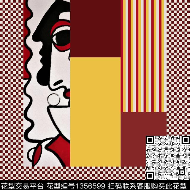 时尚几何线条数码印花华亿平台下载（图片编号: 1356599） - 瓦栏（Walan）