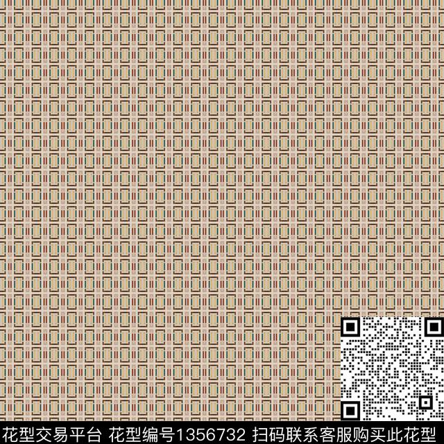 几何撞色格子传统印花华亿平台下载（图片编号: 1356732） - 瓦栏（Walan）
