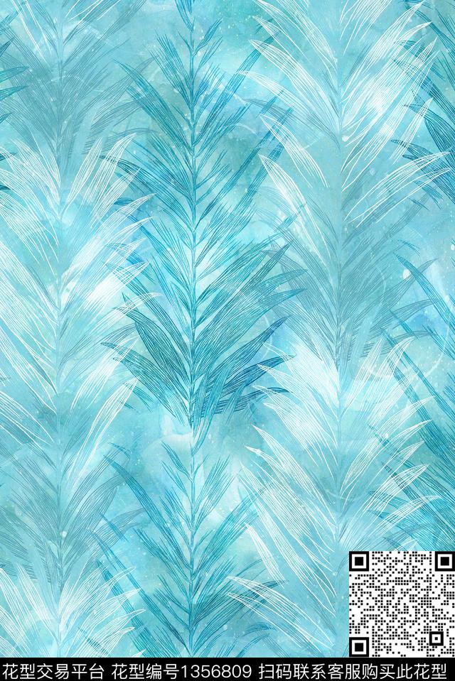 植物小清新休闲数码印花华亿平台下载（图片编号: 1356809） - 瓦栏（Walan）