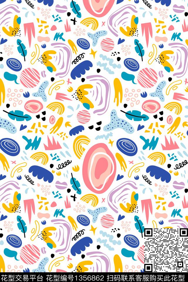 大牌风抽象艺术传统印花华亿平台下载（图片编号: 1356862） - 瓦栏（Walan）