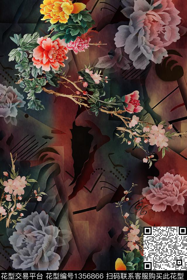 香云纱中老年中国风数码印花华亿平台下载（图片编号: 1356866） - 瓦栏（Walan）