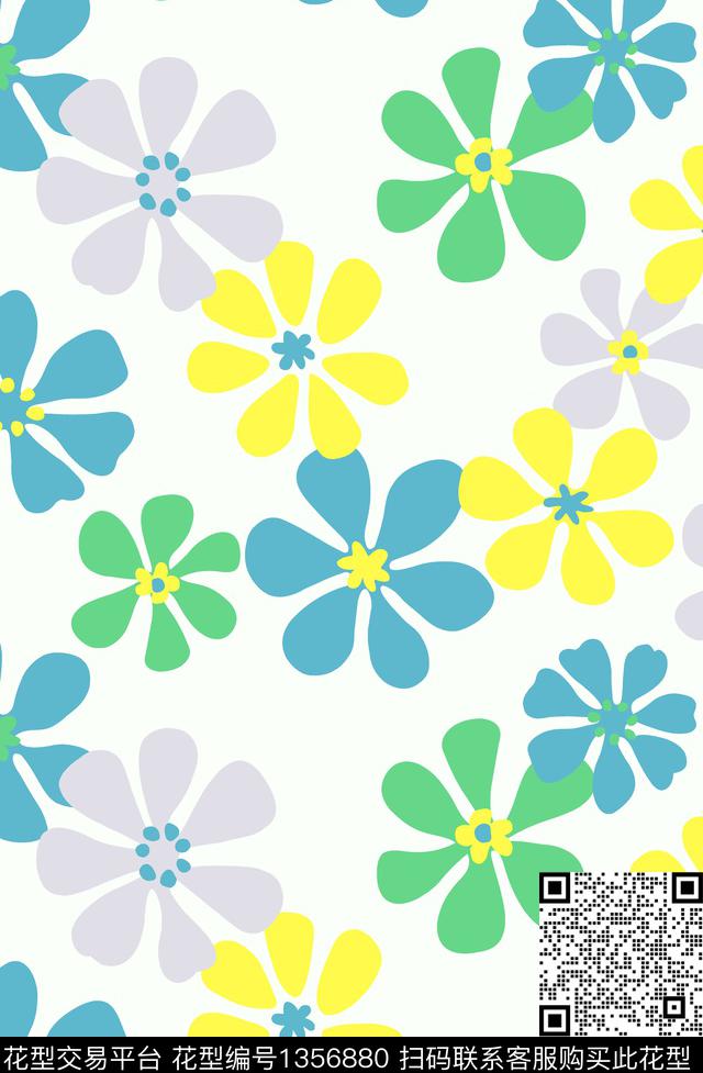 时尚简约花卉传统印花华亿平台下载（图片编号: 1356880） - 瓦栏（Walan）