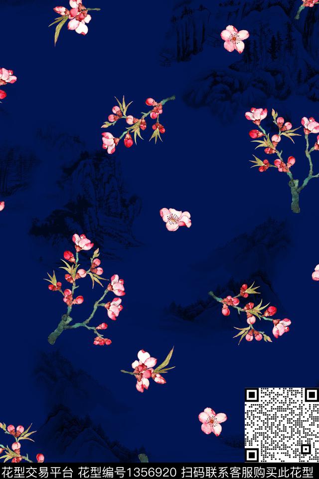 花卉小碎花清爽数码印花华亿平台下载（图片编号: 1356920） - 瓦栏（Walan）