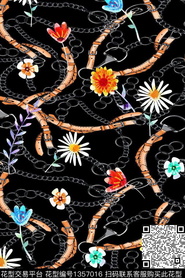 男装满版花链条小雏菊数码印花华亿平台下载（图片编号: 1357016） - 瓦栏（Walan）