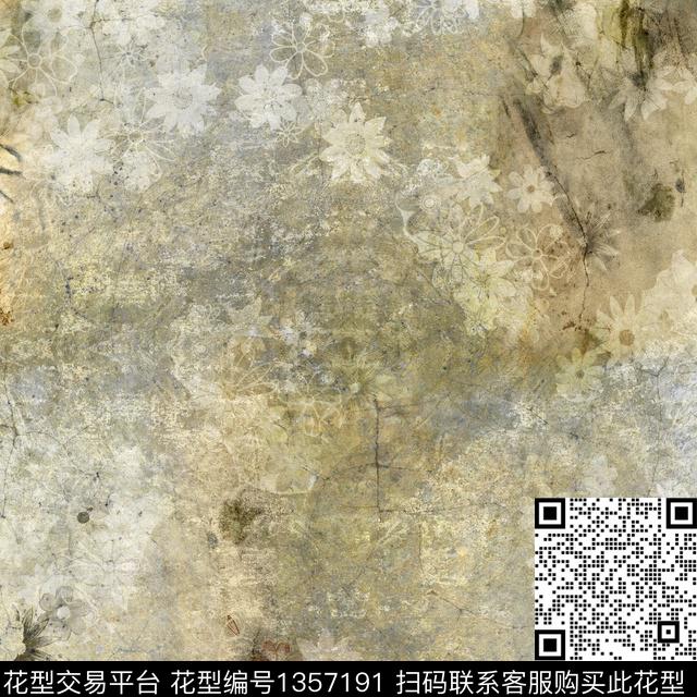 肌理花卉抽象男装数码印花华亿平台下载（图片编号: 1357191） - 瓦栏（Walan）