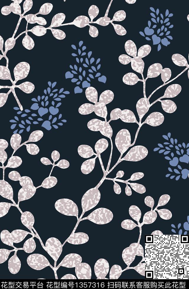 几何花卉抽象花卉花卉传统印花华亿平台下载（图片编号: 1357316） - 瓦栏（Walan）