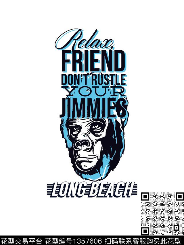 字母猴子大牌风传统印花华亿平台下载（图片编号: 1357606） - 瓦栏（Walan）