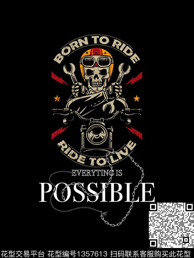 字母链条骷髅数码印花华亿平台下载（图片编号: 1357613） - 瓦栏（Walan）