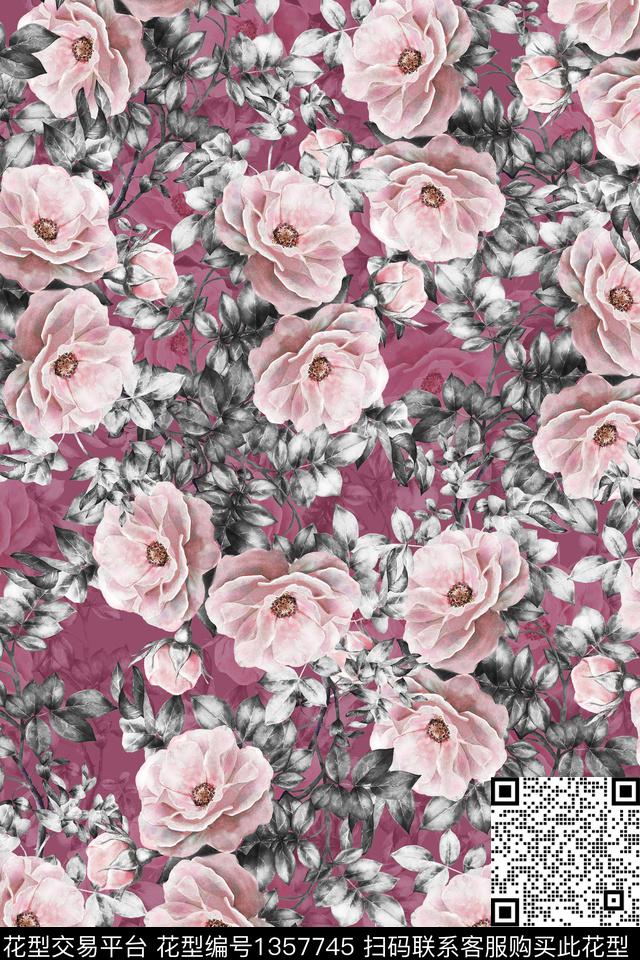 花卉花瓣春夏华亿平台数码印花华亿平台下载（图片编号: 1357745） - 瓦栏（Walan）