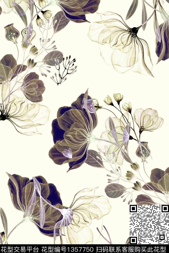 肌理民族花卉花卉数码印花华亿平台下载（图片编号: 1357750） - 瓦栏（Walan）