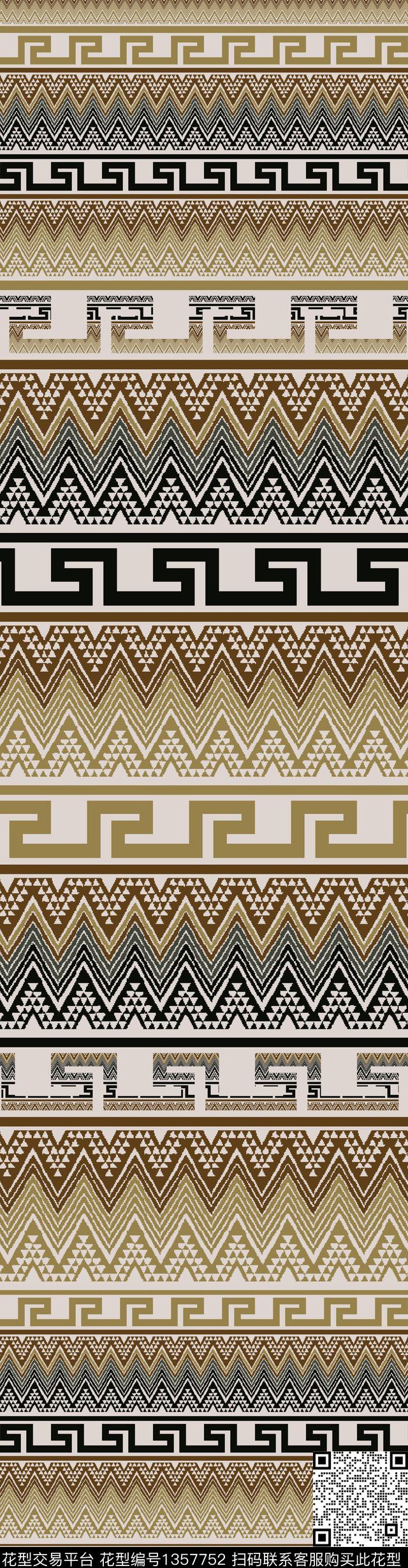 几何大牌风传统印花华亿平台下载（图片编号: 1357752） - 瓦栏（Walan）