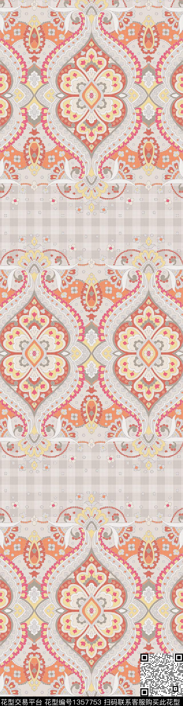 几何民族风传统印花华亿平台下载（图片编号: 1357753） - 瓦栏（Walan）