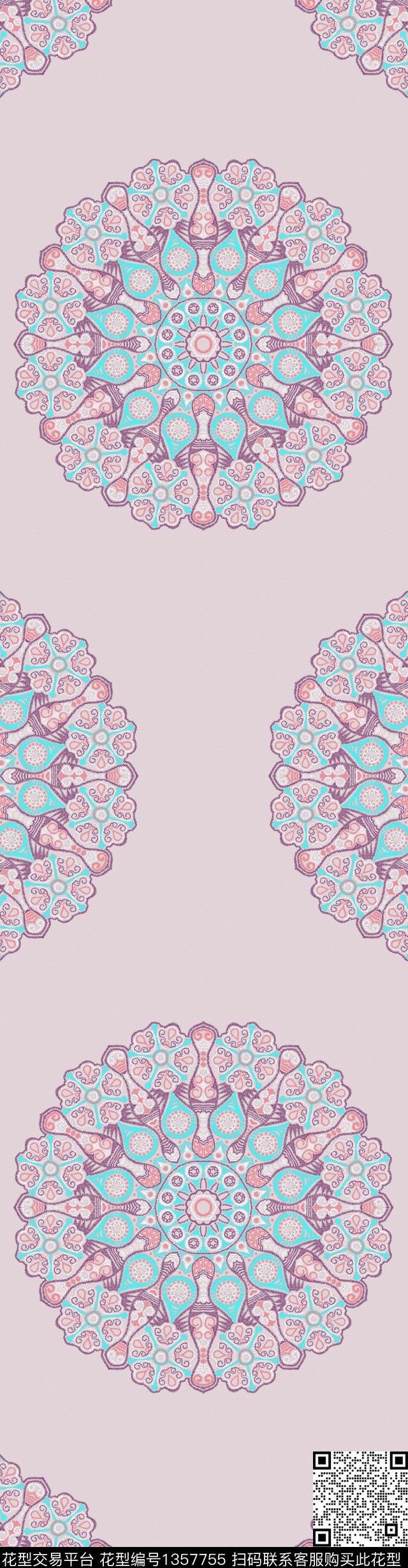 几何刺绣感传统印花华亿平台下载（图片编号: 1357755） - 瓦栏（Walan）