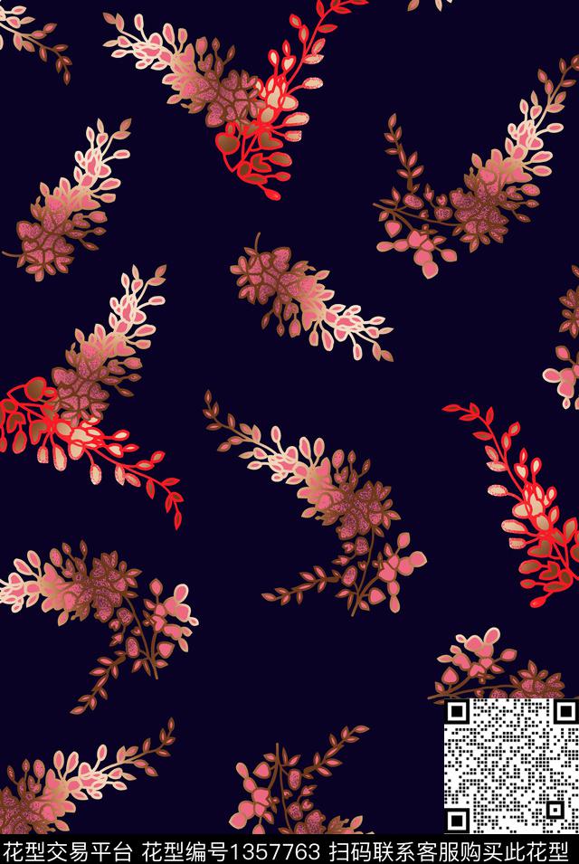 时尚简约花卉数码印花华亿平台下载（图片编号: 1357763） - 瓦栏（Walan）