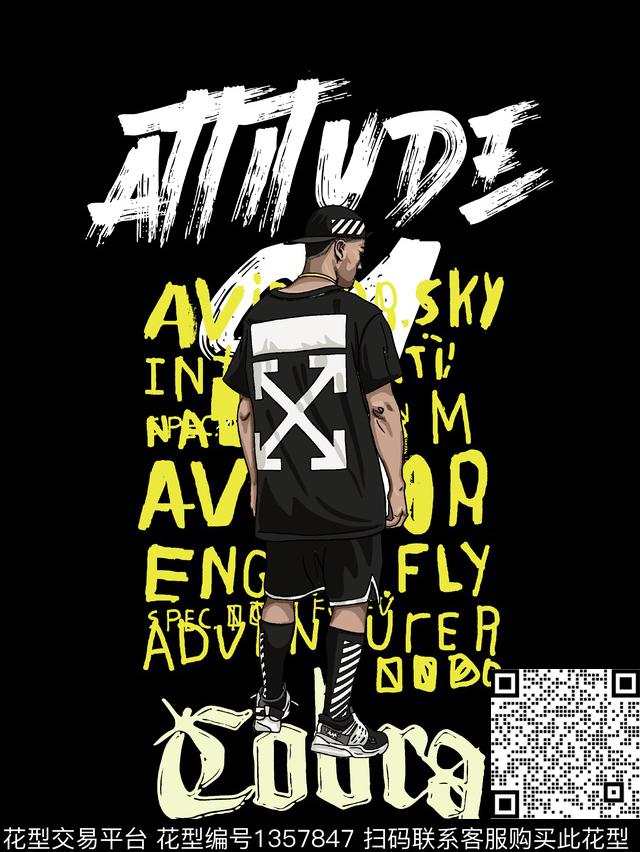 字母人物大牌风数码印花华亿平台下载（图片编号: 1357847） - 瓦栏（Walan）