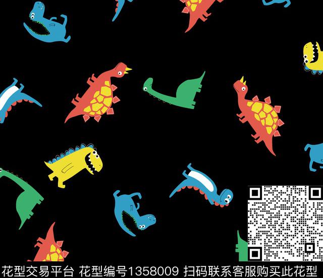 玩具恐龙卡通动物传统印花华亿平台下载（图片编号: 1358009） - 瓦栏（Walan）