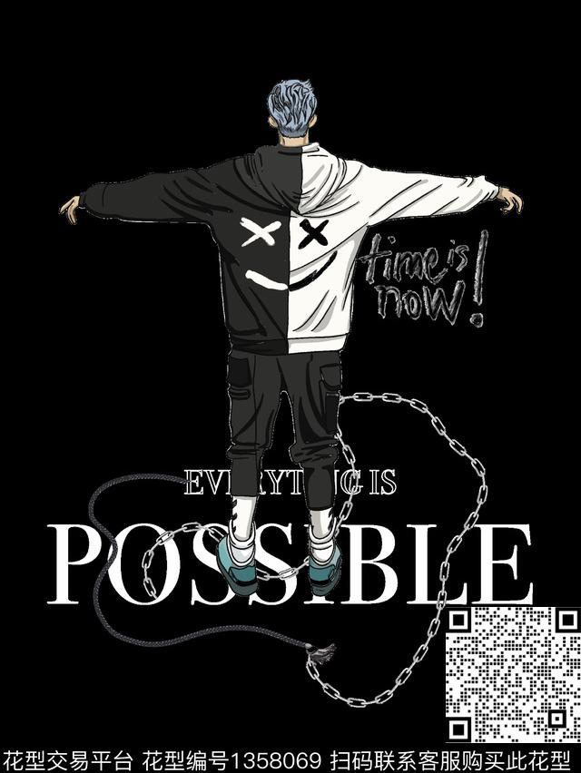 字母笑脸卡通人物数码印花华亿平台下载（图片编号: 1358069） - 瓦栏（Walan）