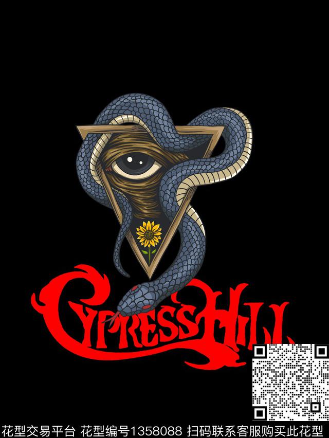 眼睛字母蛇纹数码印花华亿平台下载（图片编号: 1358088） - 瓦栏（Walan）