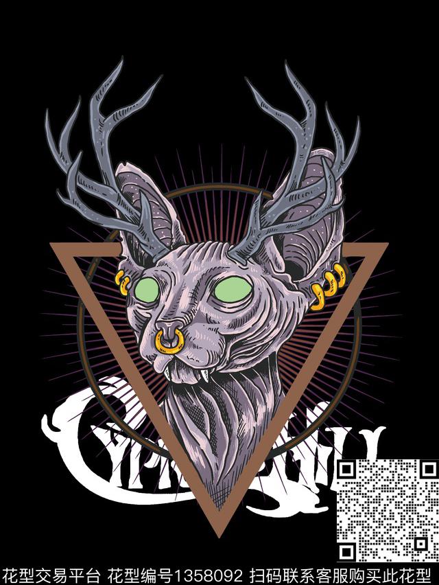 字母鹿三角形数码印花华亿平台下载（图片编号: 1358092） - 瓦栏（Walan）