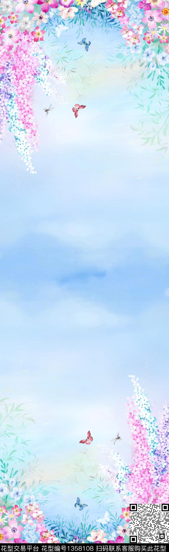 数码华亿平台手绘花卉水彩花卉数码印花华亿平台下载（图片编号: 1358108） - 瓦栏（Walan）