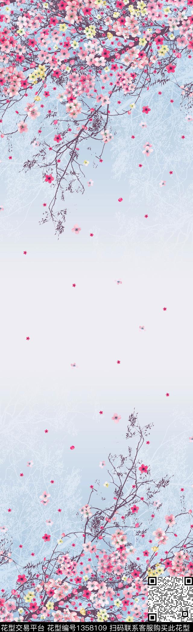 数码华亿平台手绘花卉水彩花卉数码印花华亿平台下载（图片编号: 1358109） - 瓦栏（Walan）