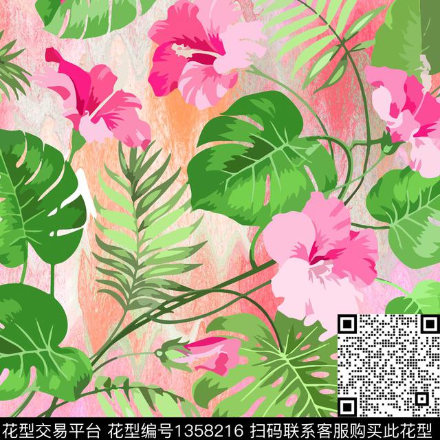 绿植树叶春夏华亿平台热带华亿平台数码印花华亿平台下载（图片编号: 1358216） - 瓦栏（Walan）