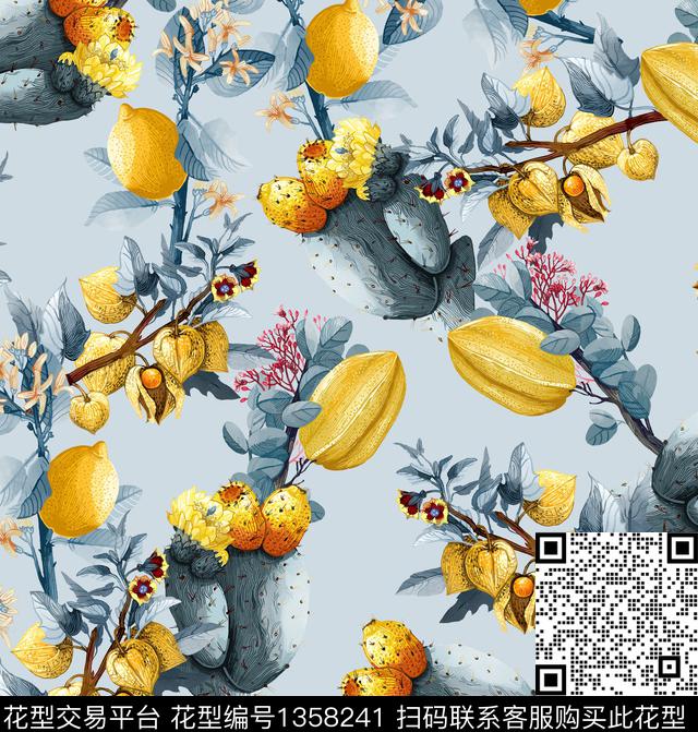 水果彩底花卉小清新数码印花华亿平台下载（图片编号: 1358241） - 瓦栏（Walan）