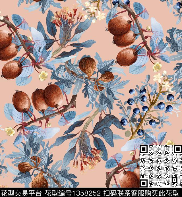 水果彩底花卉小清新数码印花华亿平台下载（图片编号: 1358252） - 瓦栏（Walan）