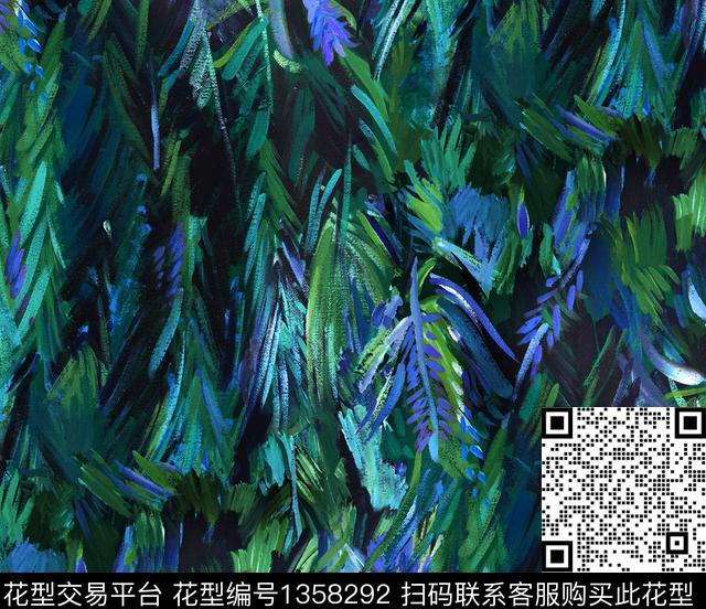 鸢尾花羽绒服棕榈树数码印花华亿平台下载（图片编号: 1358292） - 瓦栏（Walan）