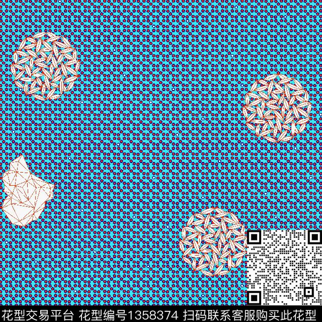 几何花卉菱形衬衫华亿平台传统印花华亿平台下载（图片编号: 1358374） - 瓦栏（Walan）
