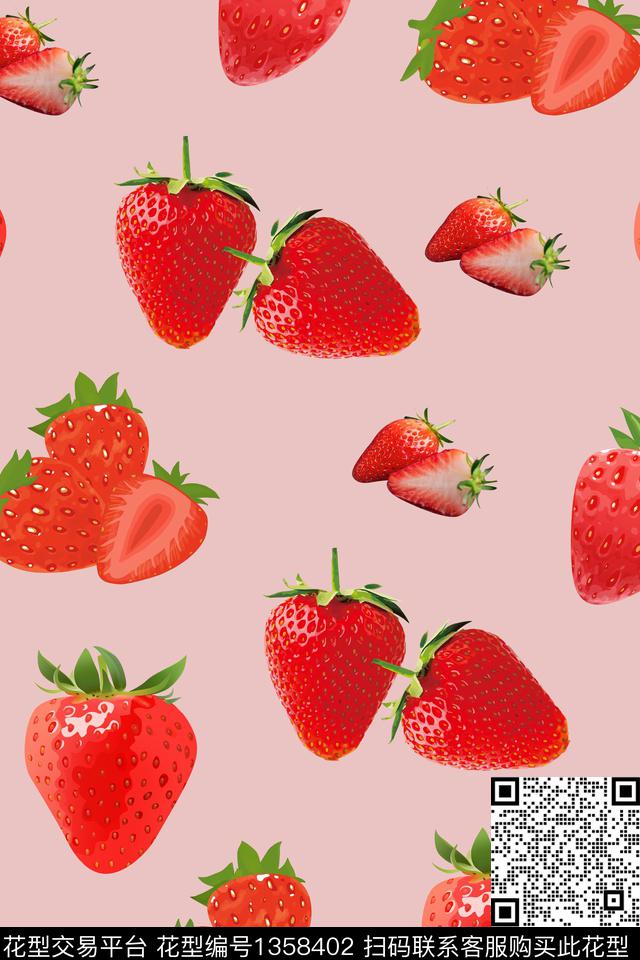 水果大牌风手绘数码印花华亿平台下载（图片编号: 1358402） - 瓦栏（Walan）