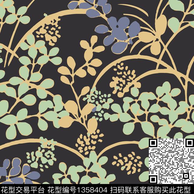 绿植树叶紫藤花男装传统印花华亿平台下载（图片编号: 1358404） - 瓦栏（Walan）